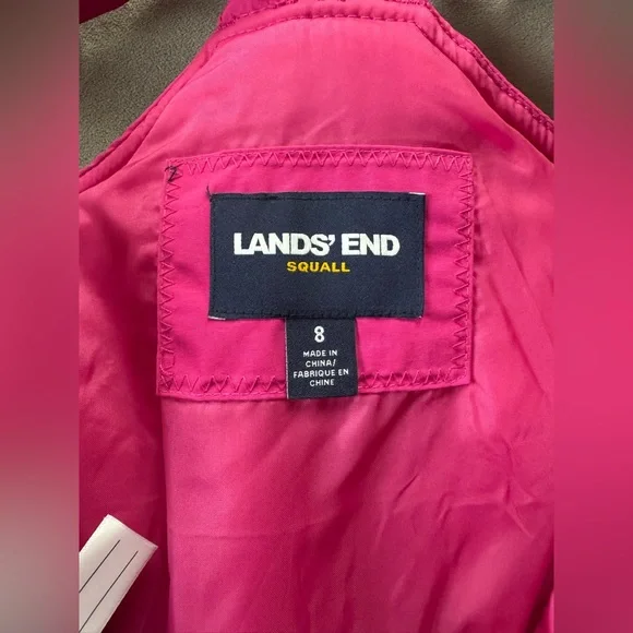 Lands' End Kids Pink Squall Waterproof Insulated Iron Knee Snow Bibs Kids 8 - Picture 6 of 10